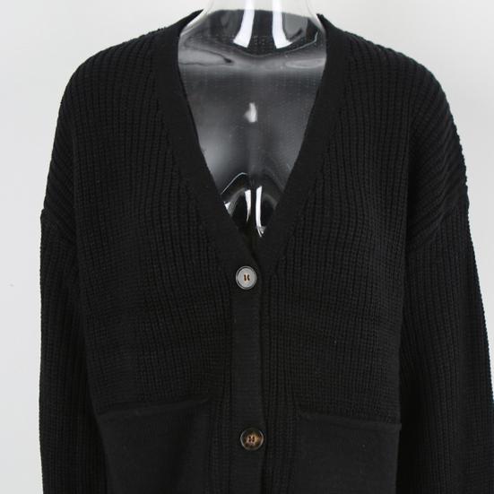 Women Oversized Button Down Cardigan Knitted Long Sleeve Open Front Sweater with Pockets Casual Fall Outerwear Coat