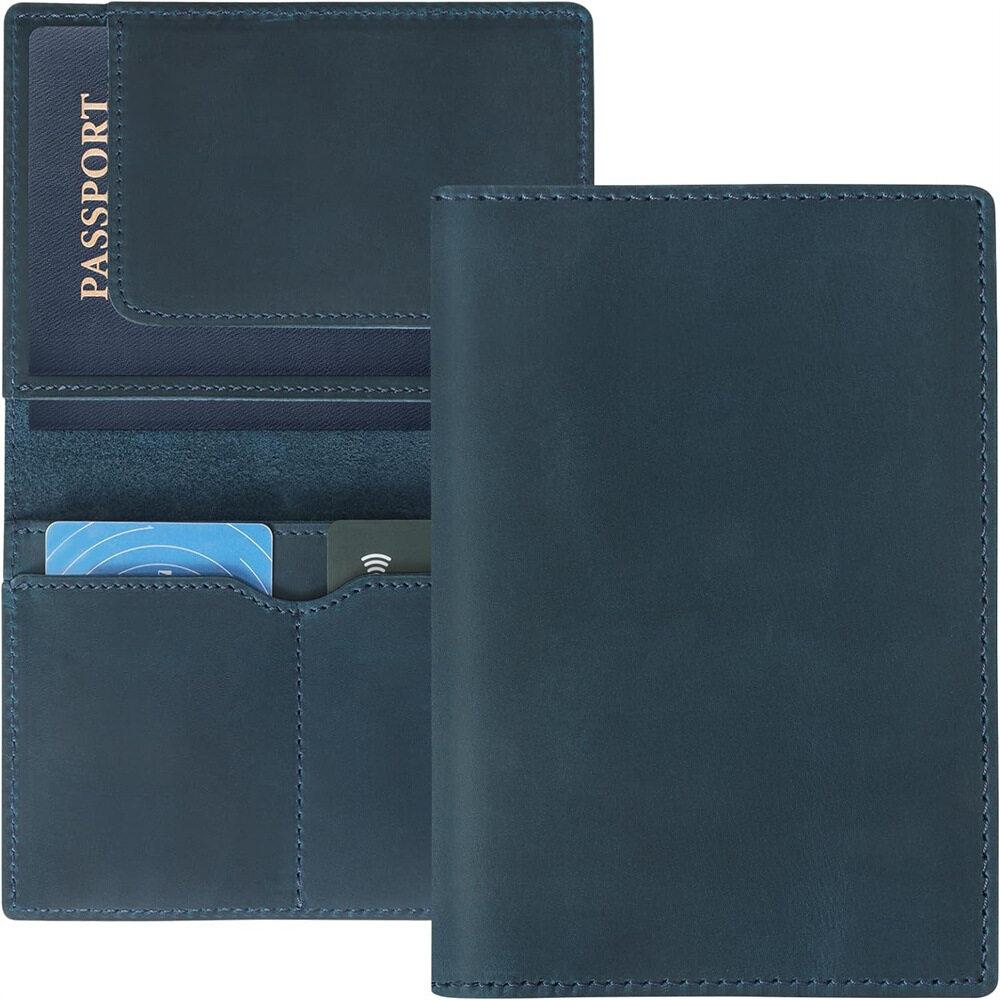 Durable Cowhide Retro Boarding Pass Passport Cover Handmade Crazy Horse Real Leather Card Holder Registration Ticket Organizer Travel Wallet