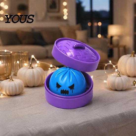 Gedämpftes Brötchen Stressabbau Spielzeug Knödel Quetsche mit Lila Dampfgarer, Gruselige Entspannungskugel für Halloween, Home Office Fidget TPR Sensorisch