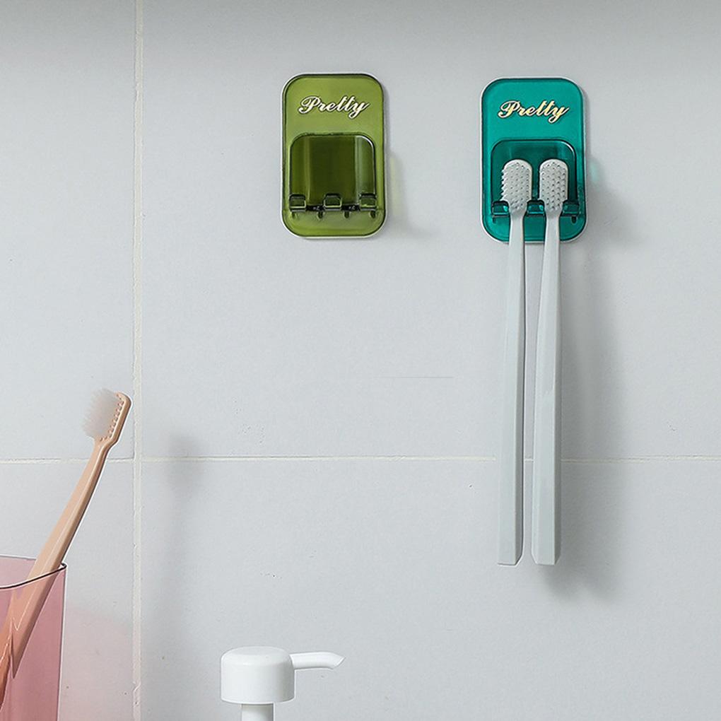 Wall-mounted Punch-free Hook Toothbrush Bottle Sundry Holder Self Adhesive Storage Rack Hanger Bathroom Toilet