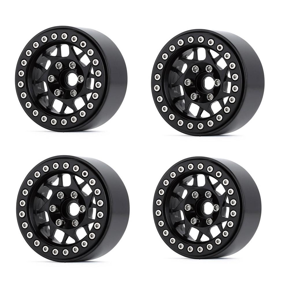 Aluminum Alloy Wheel Beadlock 2.2in Wheel S Hub 4pcs Replacement for 4 SCX10 90046 03007 Gen8 1Celsius10 Remote Control Car
