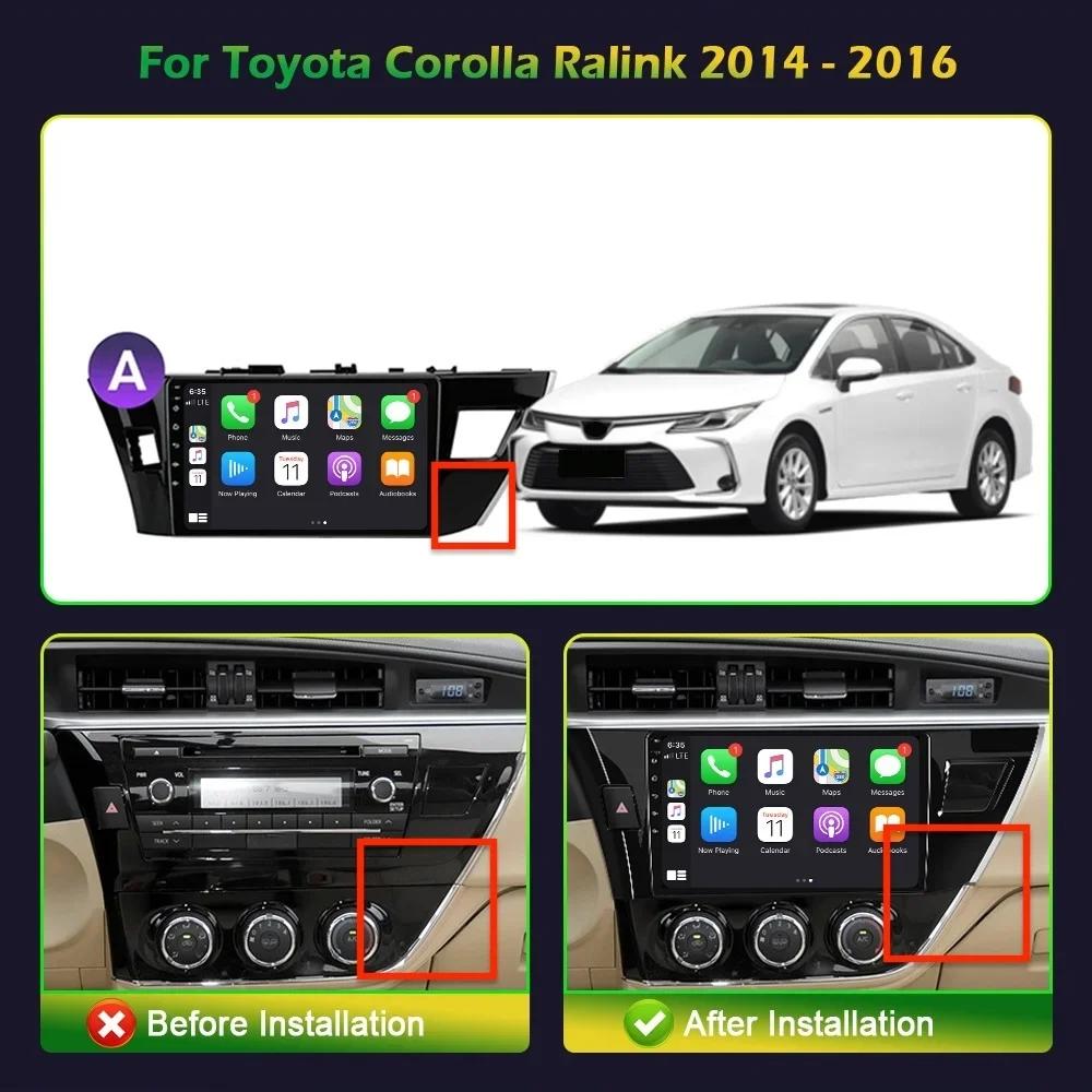 For Toyota Corolla Ralink 2014-2016 A Car Radio Multimedia Android 13 Navigation GPS Wireless Carplay 2 Din Touch Screen Stereo