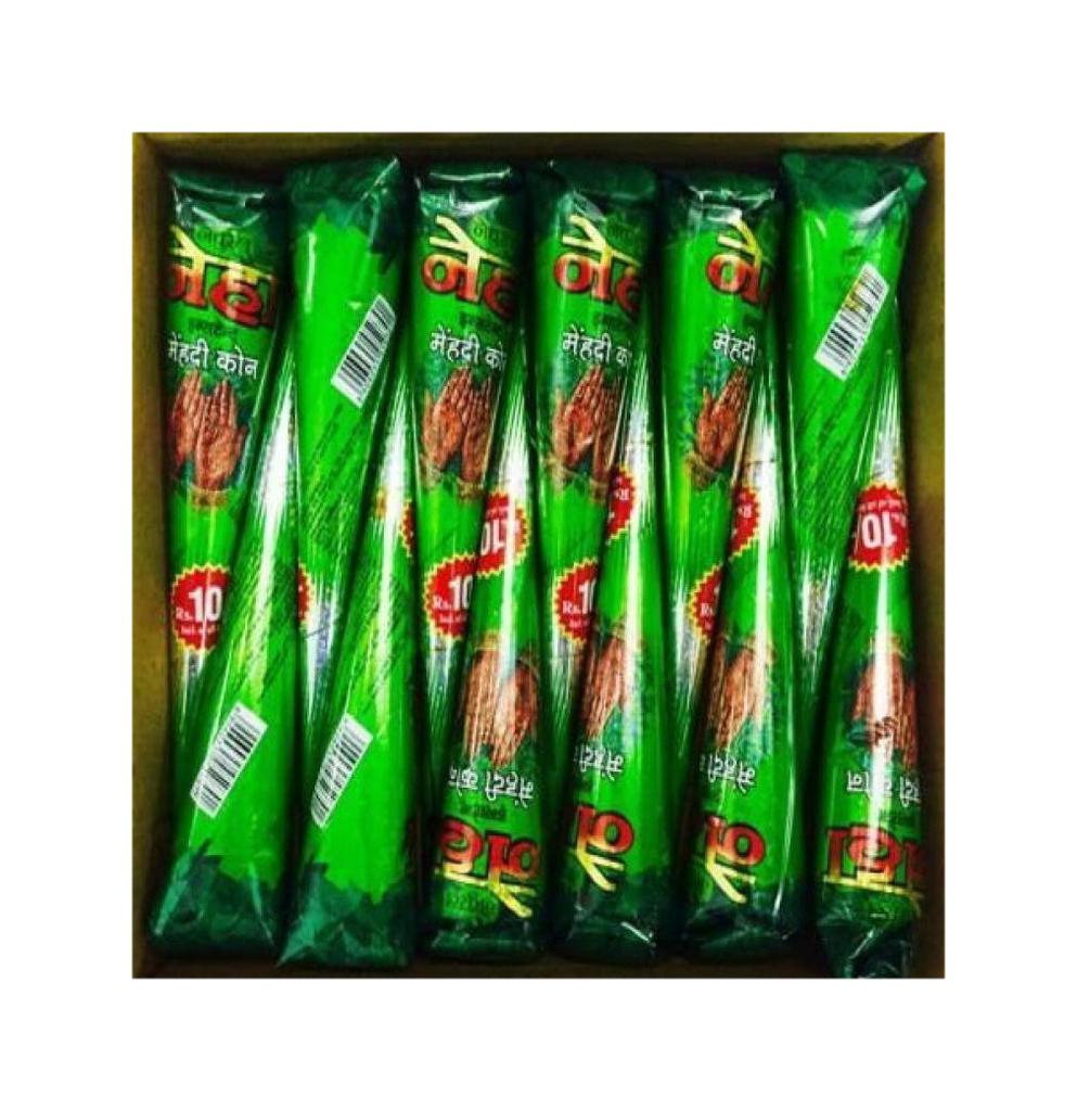 Mehendi: naturalna henna do rysowania (12 kon), Neha Mehandi Cone, Neha Herbals
