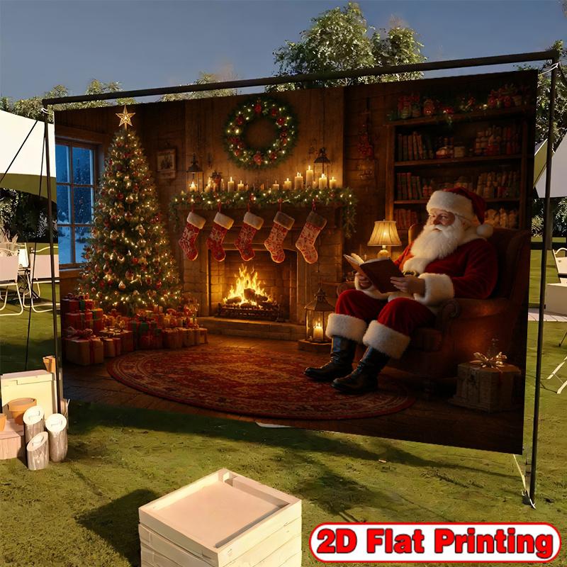 1Pcs Cozy Christmas Tree Red Decoration Background Winter Backdrop Decorations For Photo Studio Photo Booth Christams Party