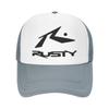 New Rusty Men TV Screen Graphic Print Baseball Cap Casual Unisex Breathable Sun Visor Snapback Hat Summer Mesh Trucker Hats
