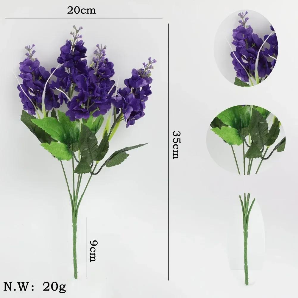 6 Artificial Flowers 35cm Deep Purple/light Purple/yellow/white/pink Artificial Lavender Hyacinth Flowers For Home Garden Decor