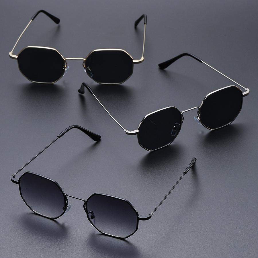 3pcs Unisex Geometric Frame Vintage Classic Colorful Fashion Glasses Suitable For Outdoor Daily Life Vacation Travel Accessories