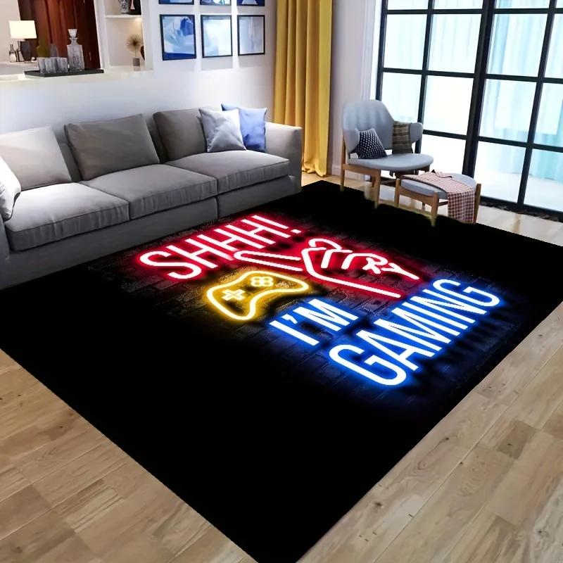 Gamepad Pattern Carpet for Living Room Bathroom Decoration Non-Slip Game Controller Large Area Rug Bedroom Play Room Floor Mat