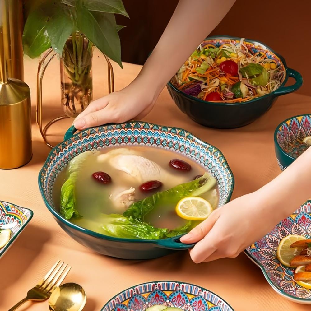 Bohemian amphora soup bowl household ceramic large soup bowl noodle bowl high value tableware large bowl ramen bowl soup bowl