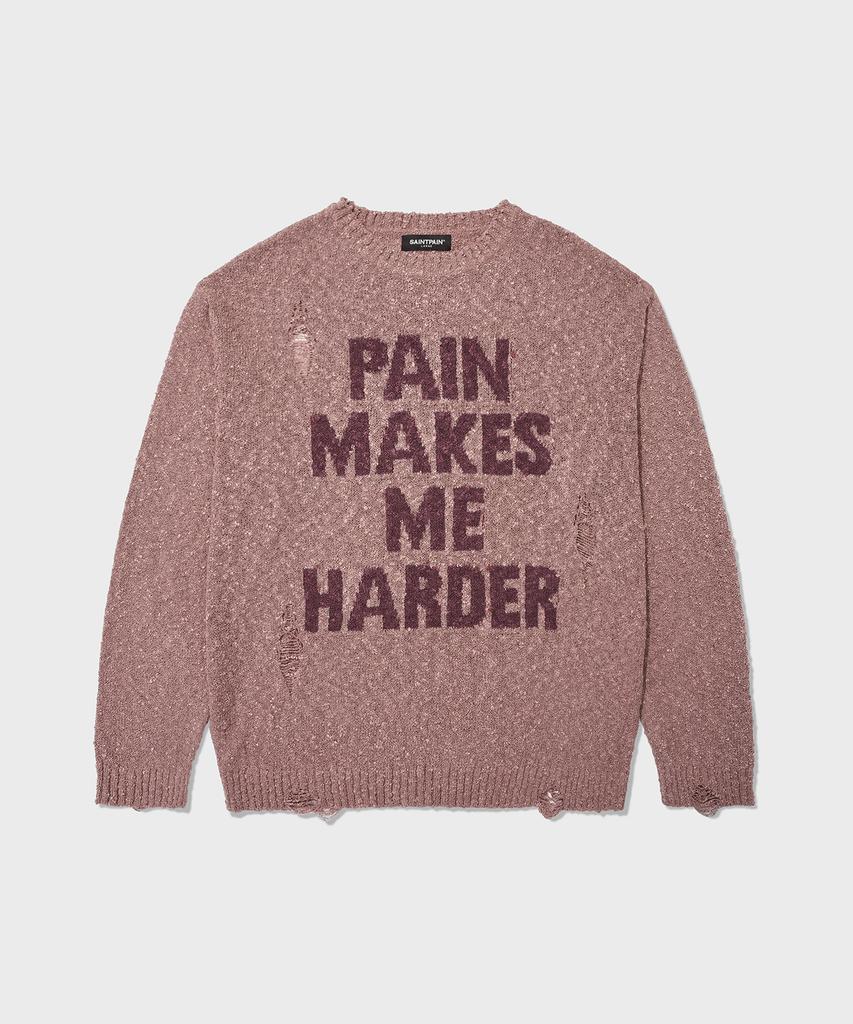 SAINTPAIN Sp Damaged Boucle Knit Pink