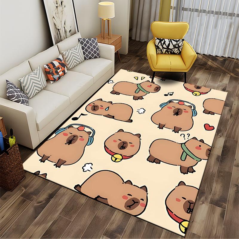 Cute Cartoon Capybara Pattern suitable as a non-slip mat for the living room or bedroom sofa