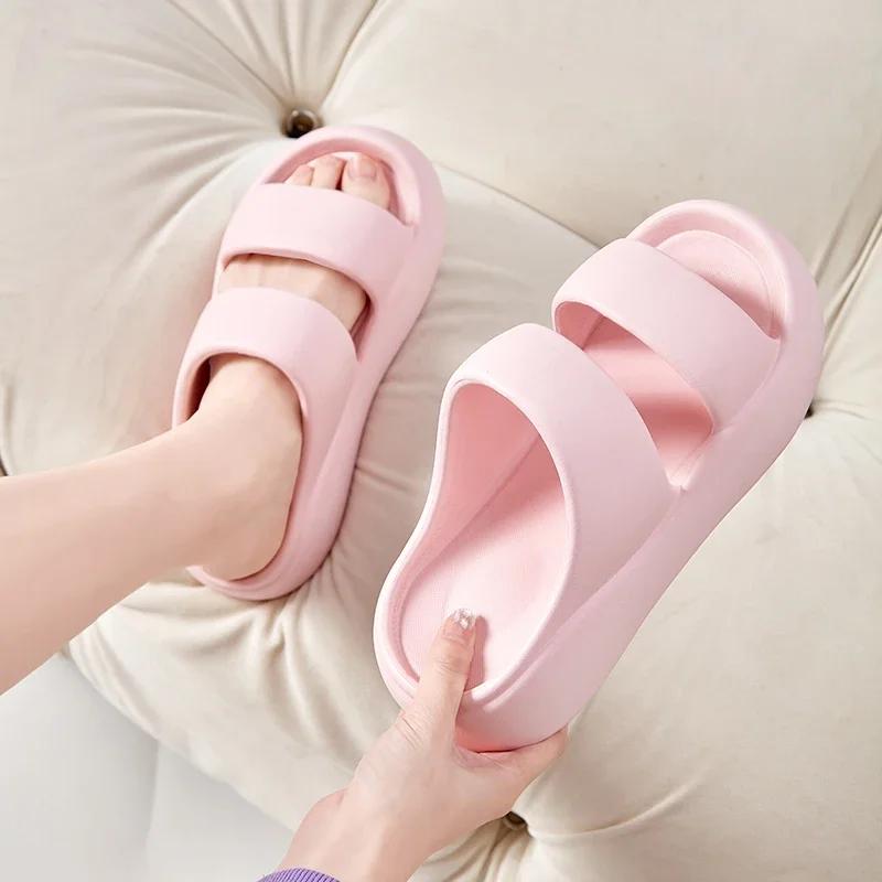 Soft Eva Platform Slippers for Woman Comfy Home Thick Bottom Slides Women 2024 Summer Non Slip Soft  Beach Flip Flops Zapatos