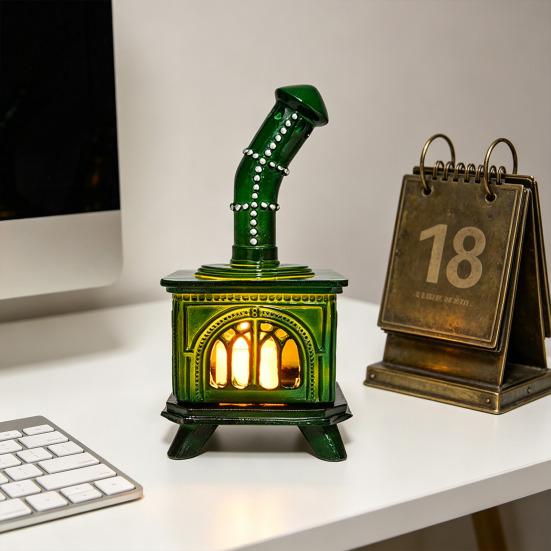 Mini-Kamin-Kerzenhalter mit LED-Kerze Dekorative flammlose Kerzenhalter Kerzenständer Tischmittelstück Feiertagsparty-Dekoration