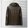 Autumn Winter Turn Down Fur Collar Fleece Lined PU Leather Jacket Men Casual Fashion Coat Warm Outwear Top