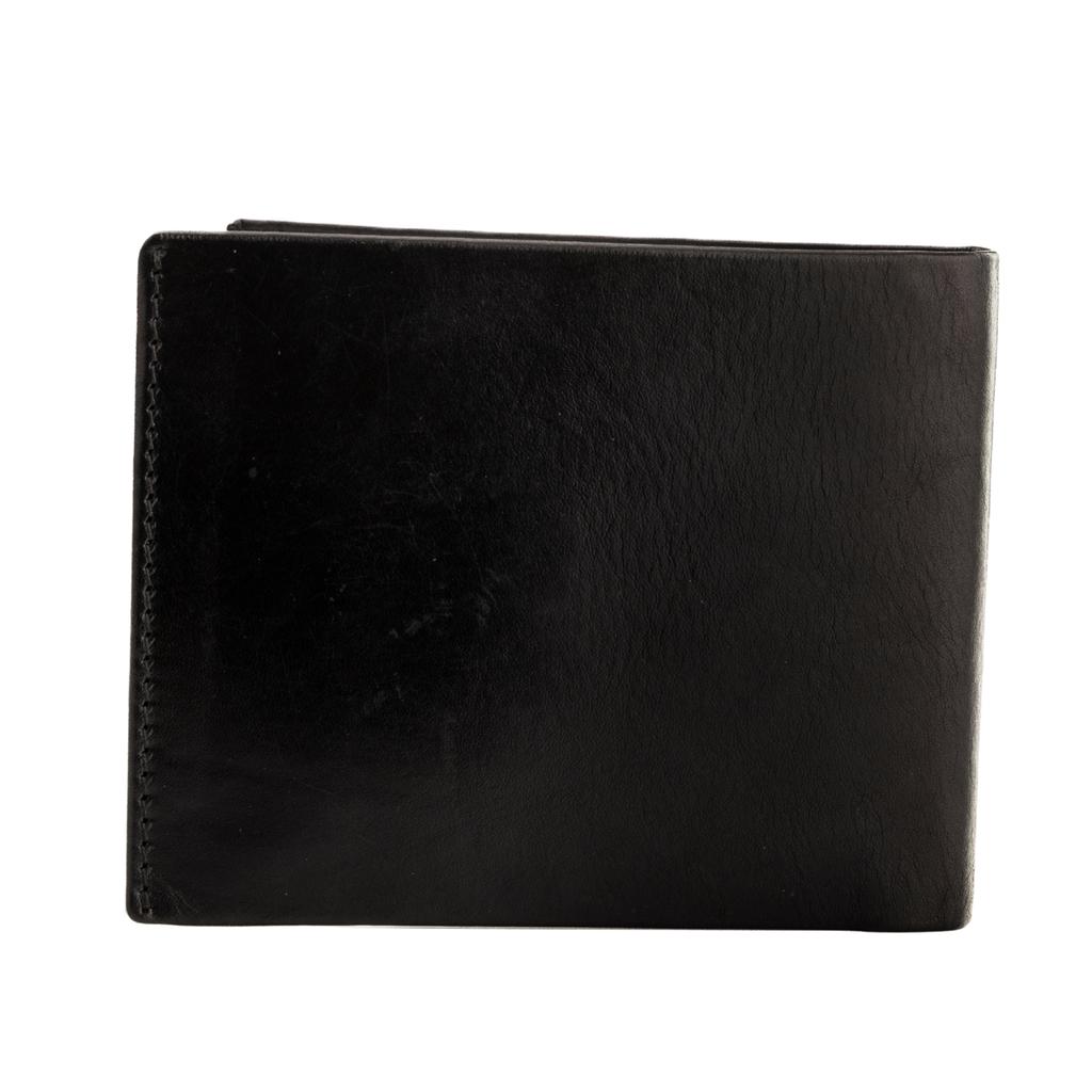 Wings Men' Genuine Cowhide Leather Wallet with Flip Flap Black