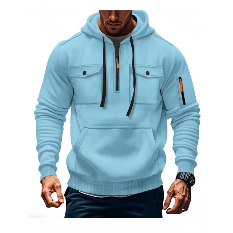 Mens Winter Hooded Zip-Up Sweatshirt Thick Fleece Lined Casual Streetwear Oversized Fit