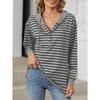 YYFS Women's Fashion Casual Stripe Print Long Sleeve Hooded Hoodies & Sweatshirts