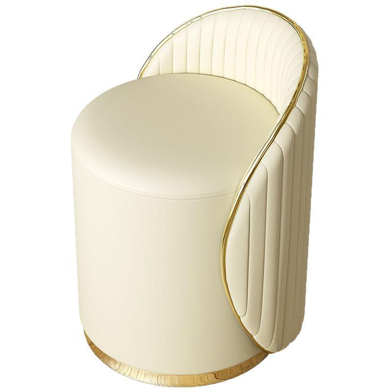 Stołek do makijażu z litego drewna: Lekki Luksus Okrągłe Krzesło do Salonu lub Toaletki, Dostawa Tego Samego Dnia