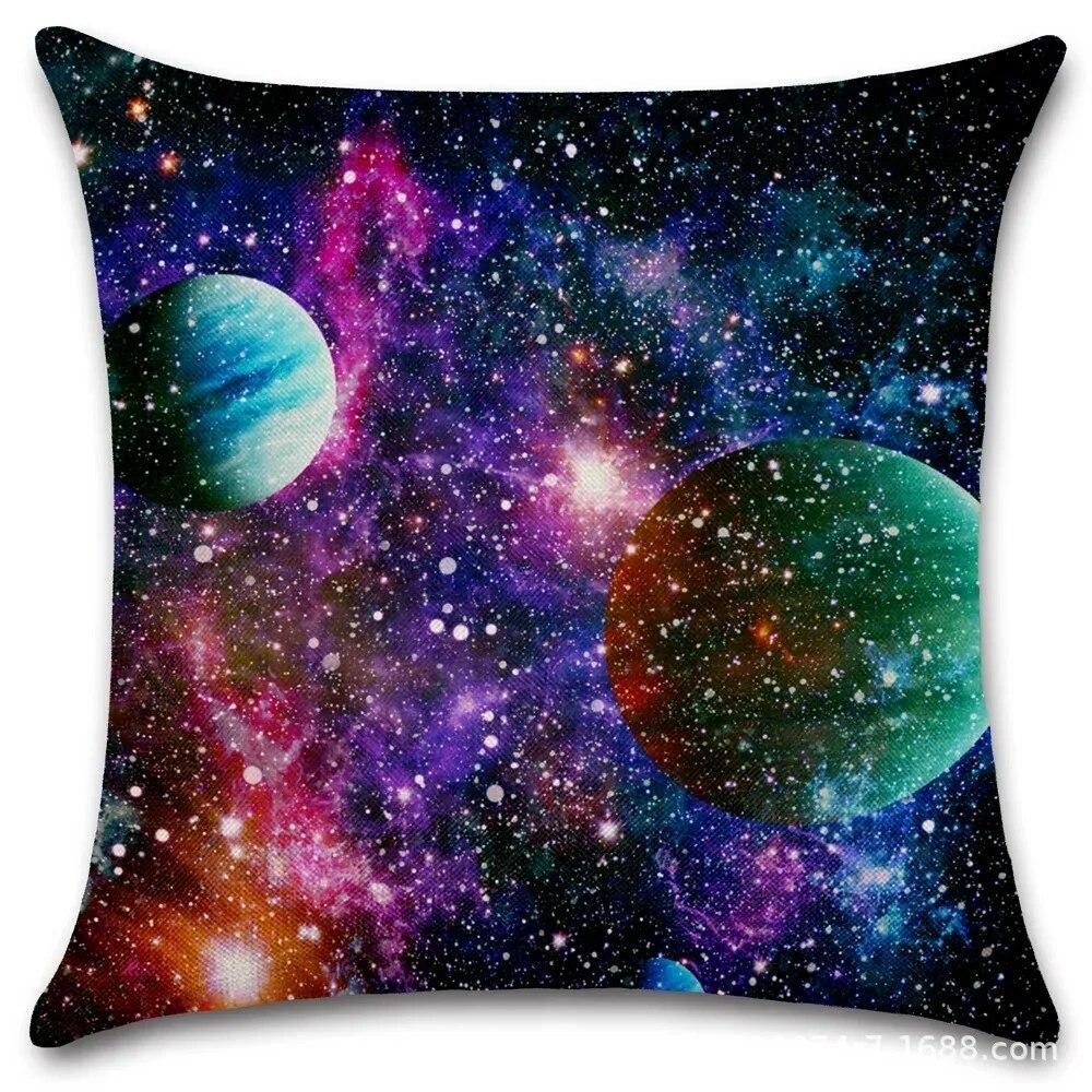 Car Living Room Sofa Cushion Cover Luxury Home Decoration Pillow Cover Sky Galaxy Print Pattern Cushion Cover