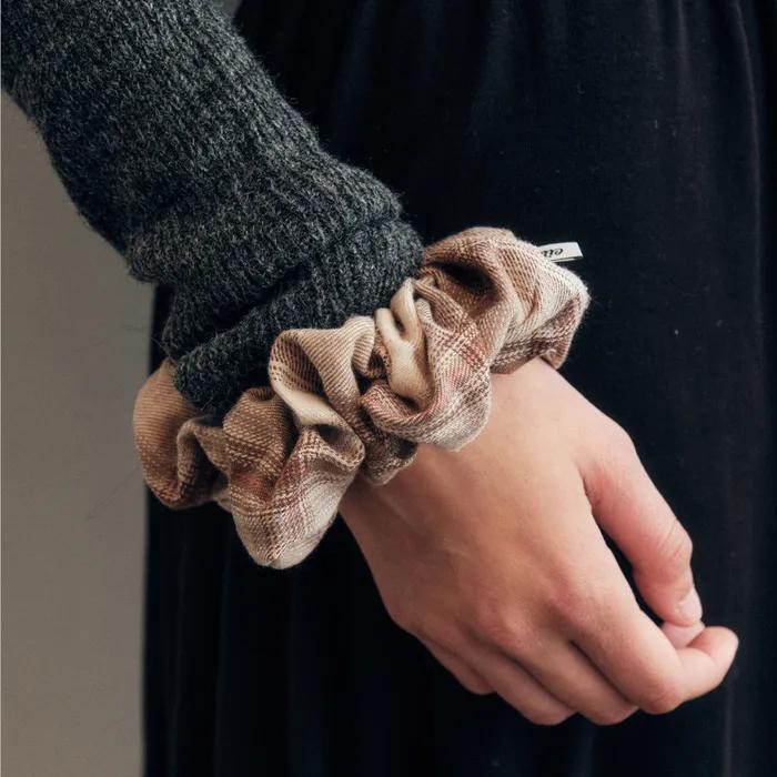 Vintage Check Scrunchie_CTA934(Beige)