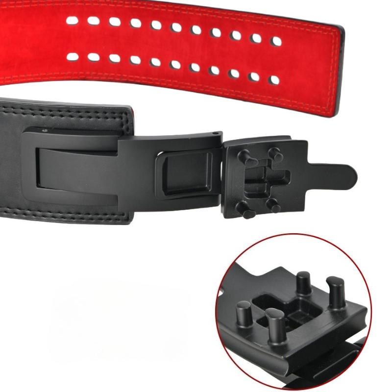 Leather Weightlifting Belt Cowhide Lever Buckle Waist Support Powerlifting Strong Squat Deadlift Gym Training Fitness Workout