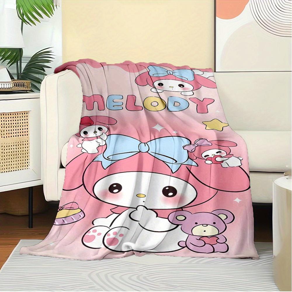 1pc cute cartoon character My Melody plush toy blanket - home decoration, seasonal use, comfortable, machine washable, suitable for all ages