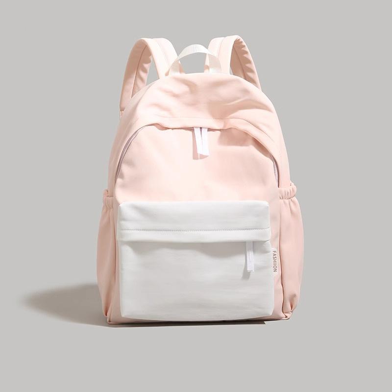 Simple Solid Color Backpack 2025 New Female College Student Schoolbag Large Capacity Junior High School Student Backpack Computer Bag