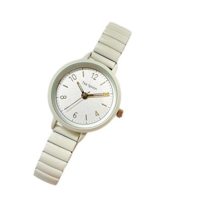 Tea Spoon Accordion Watch E00523S-5 Wristwatch, Ivory