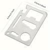 11-in-1 Stainless Steel Multi-Tool Card - EDC Pocket Survival Gear with Bottle Opener, Wrench, Saw, Ruler Outdoor Camping & Hunting Accessory