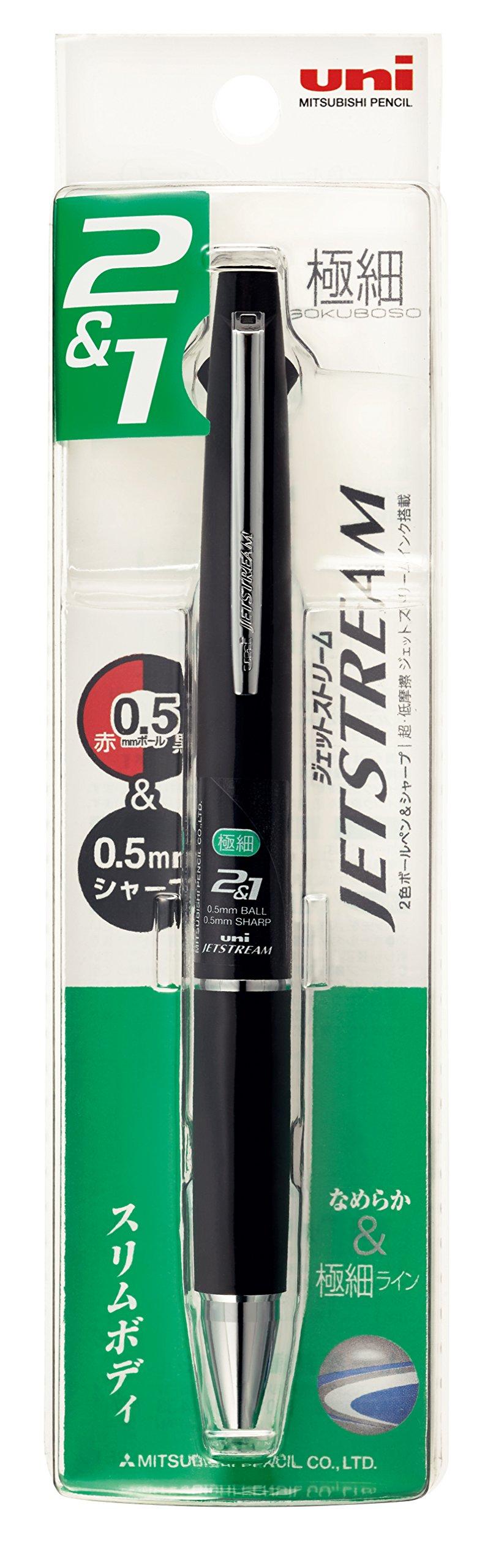 Ручка-мультифункциональная Mitsubishi Pencil Jetstream Easy, 2&1, 0.5 мм, Черная, Пишущая, MSXE380005P24