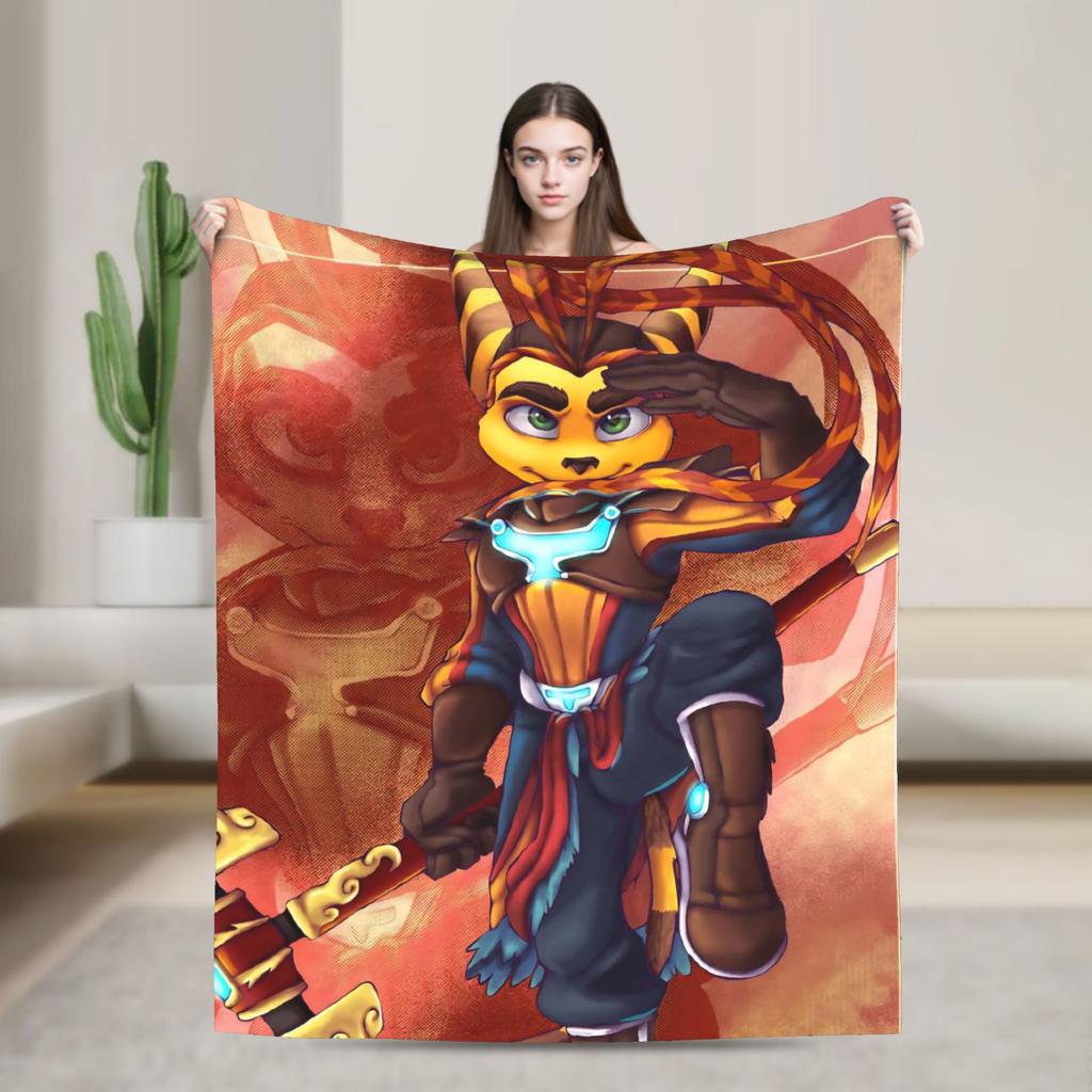 Ratchets And Clanks Blanket Quality Super Warm  Bedding Throws Winter Students Couch Bed Funny Bedspread