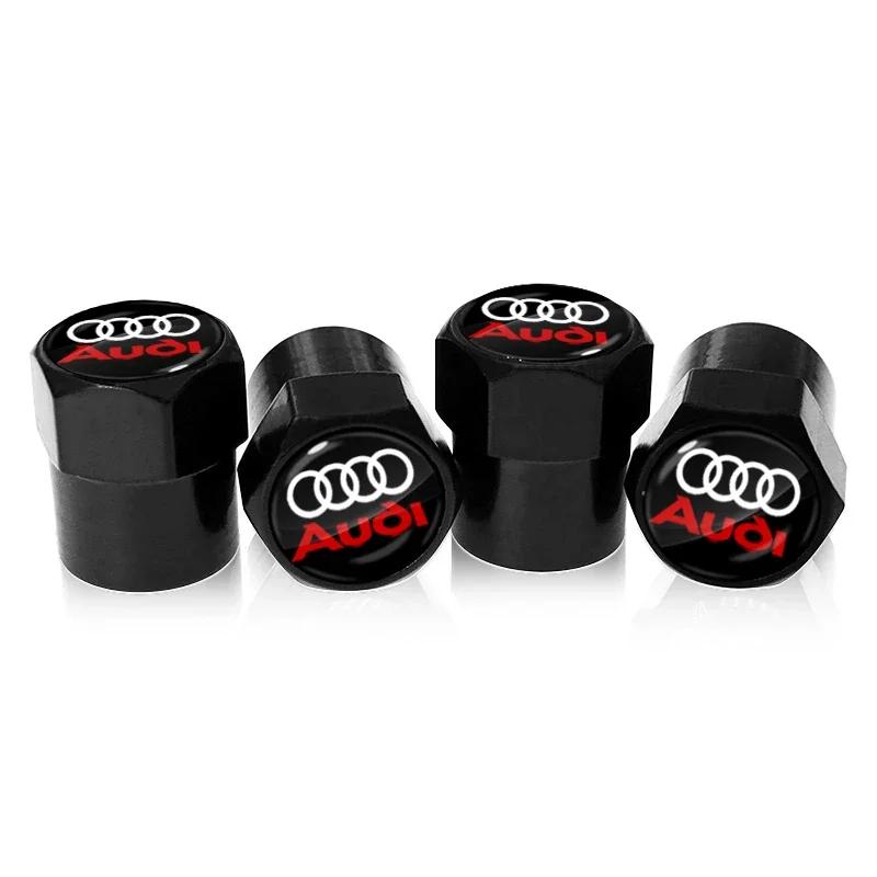 4Pcs Car Valve Stem Caps Cover for q2 A1 A3 A4 A5 A6 A7 A8 Q2 Q3 Q5 Q7 TT S Line S3 S4 S5 S6 R8 RS Car Sticker Accessories