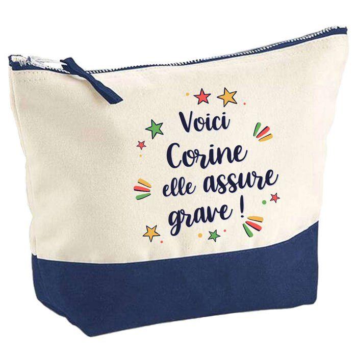 Trousse de maquillage - PLANETEE - Corine elle assure grave - Grand format - Coton - Impression HD (France)