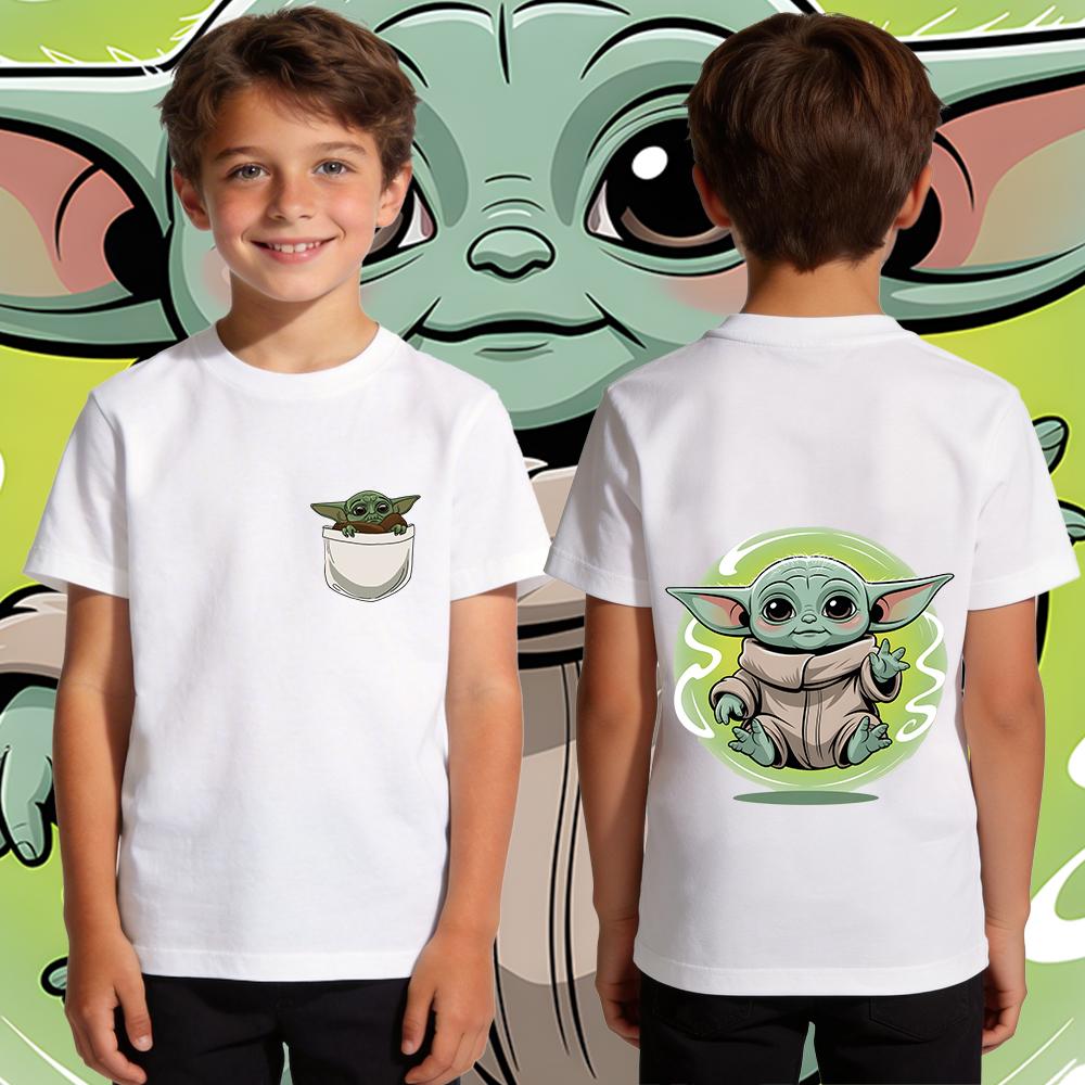 Kids Boys Yoda Graphic T Shirt Cotton Casual Soft Breathable Star Wars Child Clothing Summer Top Toddler Tee