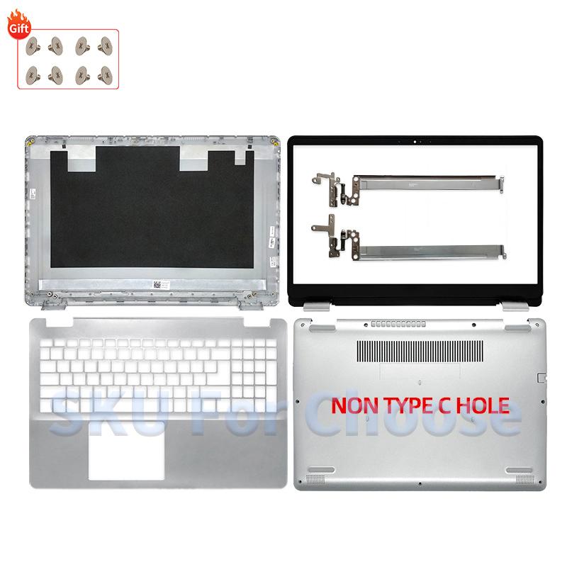Silver New Repalce Cover For Inspiron 15 5000 5584 P85F LCD Screen Back Cover Front Bezel Hinges Palmrest Lower Bottom Case
