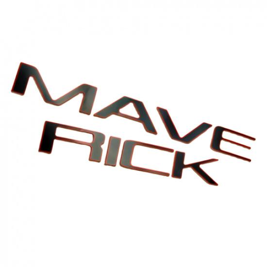 3D Tailgate Letter For -2025 Maverick Emblem Black Red Outline Decor Sticker