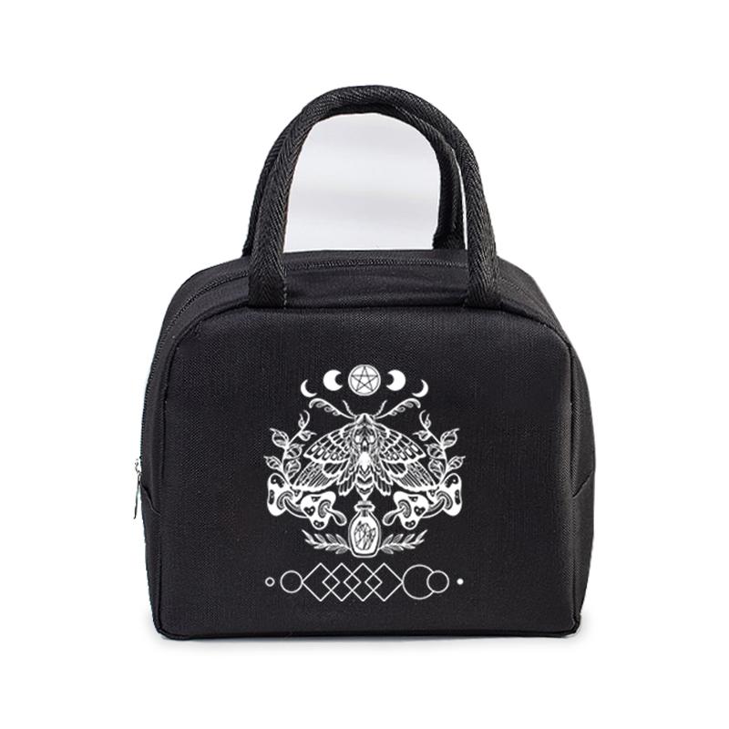 Vintage Butterfly Lunch Bag Women Men Fashion Reusable Insulated Lunch Box Insulated Handbags Picnic Travel Portable Lunch Bags