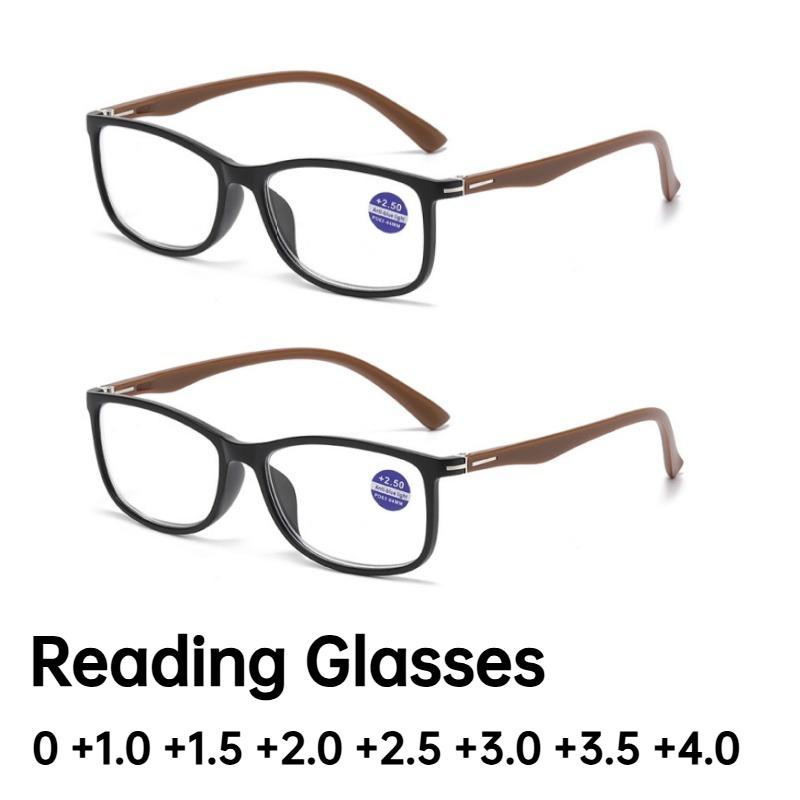 Fashion Classic Square Frame Blue Light Blocking Reading Glasses Retro HD Lens Presbyopia 0 To +4 0