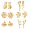 Ingemark 6 Styles Retro Exaggerated Irregular Geometric Stud Earrings Women Creative Punk Metal Piercing Earrings Charm Jewelry