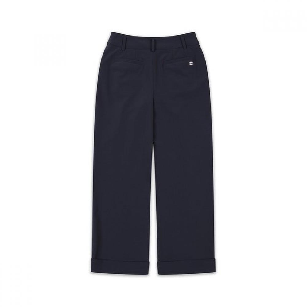 Onoff Women S Roll Up High waiSt Long pantS Navy Of5002la