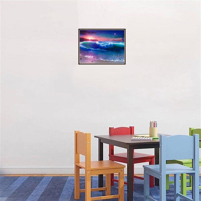 DIY 5D Diamond Painting Setting Sun Cross Stitch Full Round Mosaic Diamond Embroidery