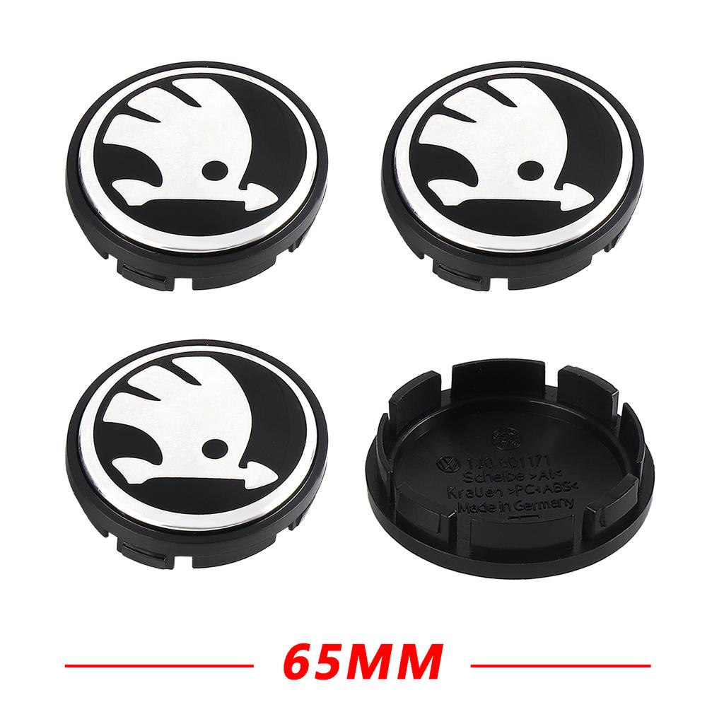 AAABW1 4Pcs 56/65mm Car Wheel Hub Cap Stem Cover Auto Accessories For Skoda Afriq Kamiq Fabia Octavia Scala Kodiaq Karoq VRS VII Yeti