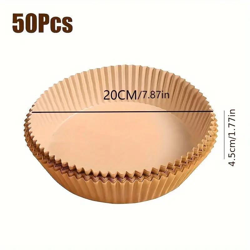 50pcs non stick brown paper bag air fryer liner - easy to clean, healthy cooking, suitable for baking, grilling, and microwave o