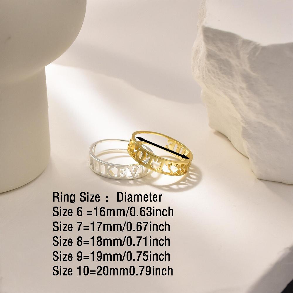 Personalized Engagement Wedding Custom Two Name Ring Stackable Stainless Steel Gold Color Jewelry Rings Anniversary Anillos Gift