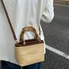 Straw Basket Small Bag for Women, New Fashion Woven Handbag, Spring Summer Textured Crossbody Bag