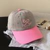 Embroidered Butterfly Bow Baseball Cap With Breathable Cotton Material For Casual Wear