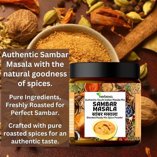 Sambar Masala, Mix Veg Masala & Veg Biryani Pulao Masala Trio Pack - Najwyższej jakości przyprawy, Świeżo prażone, Autentyczny smak, Czyste, 100% naturalne