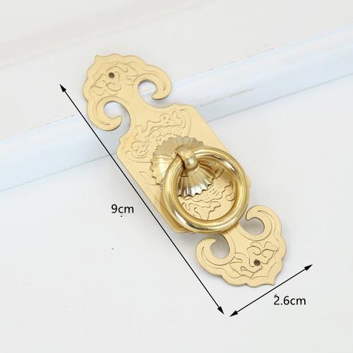 2 Pieces of Chinese Antique Furniture, Brass Surface Mounted Bookcase, Wardrobe, Cabinet Handle, Cabinet Door Hardware Handle