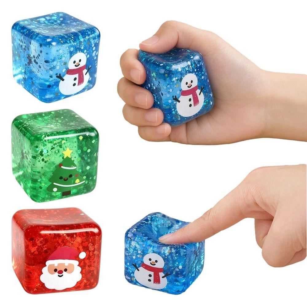Slow Rebound Christmas Cube Squeeze Toy Lightweight Squeeze Fidget Toy For Office Workers