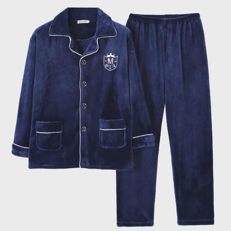 Pijamale groase de flanel pentru tineri: Cu mânecă lungă, Călduros, Plus catifea